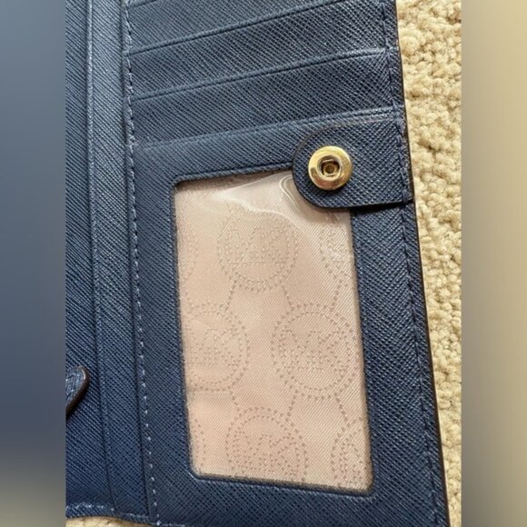 Michael Kors Jet Set Travel Wallet Navy Saffiano Leather - Picture 5 of 5